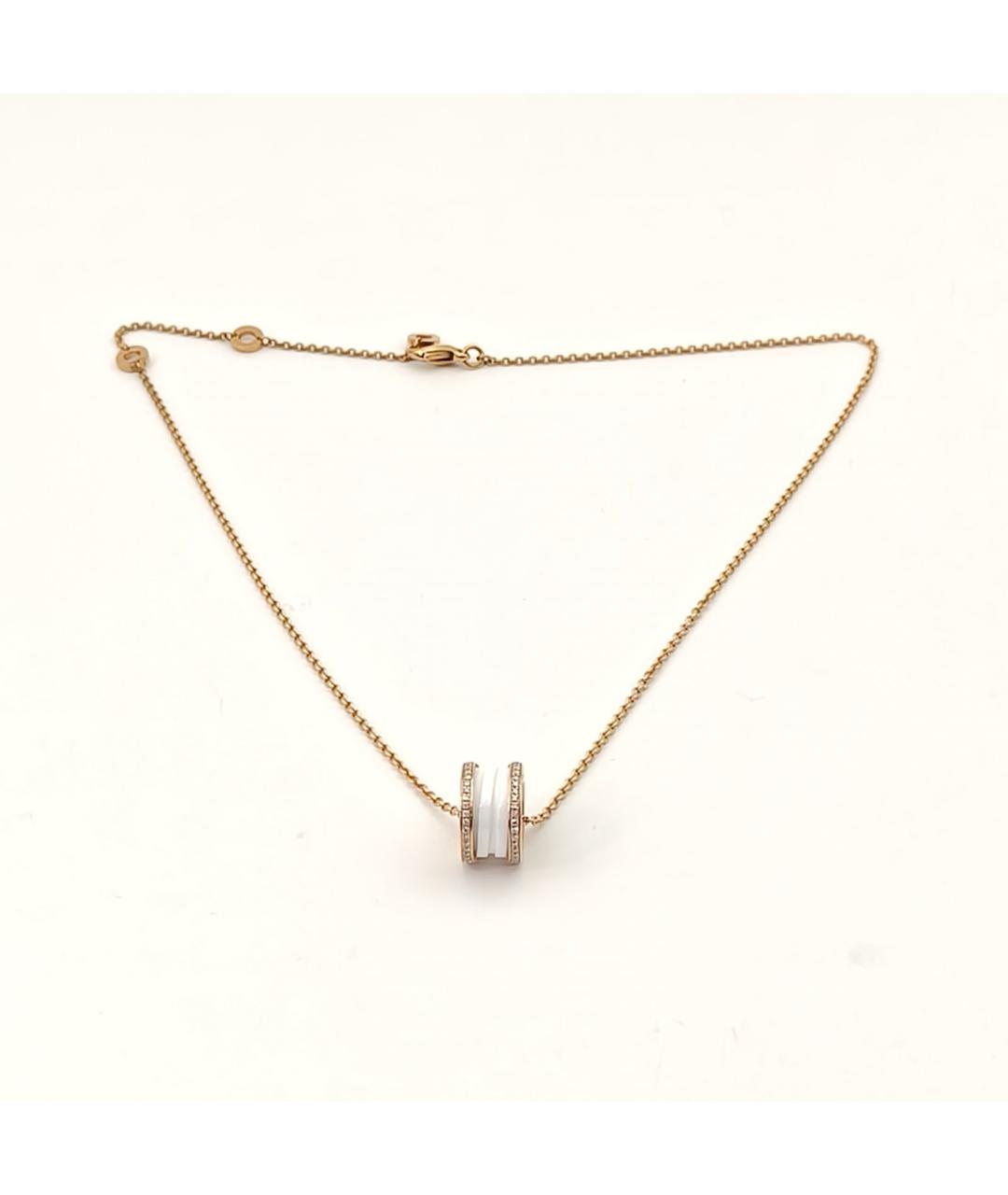 BVLGARI Белая подвеска из розового золота, фото 7