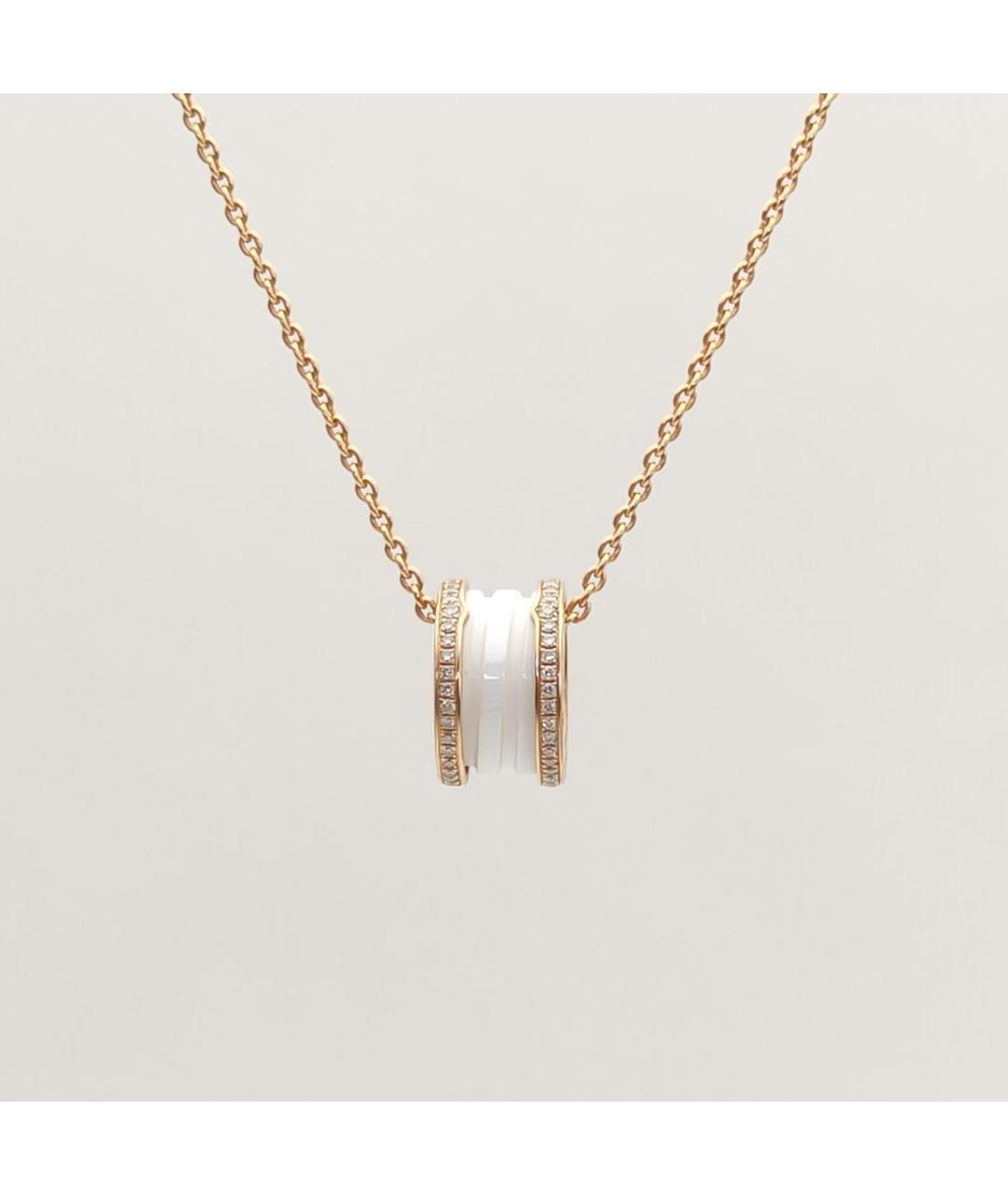 BVLGARI Белая подвеска из розового золота, фото 3