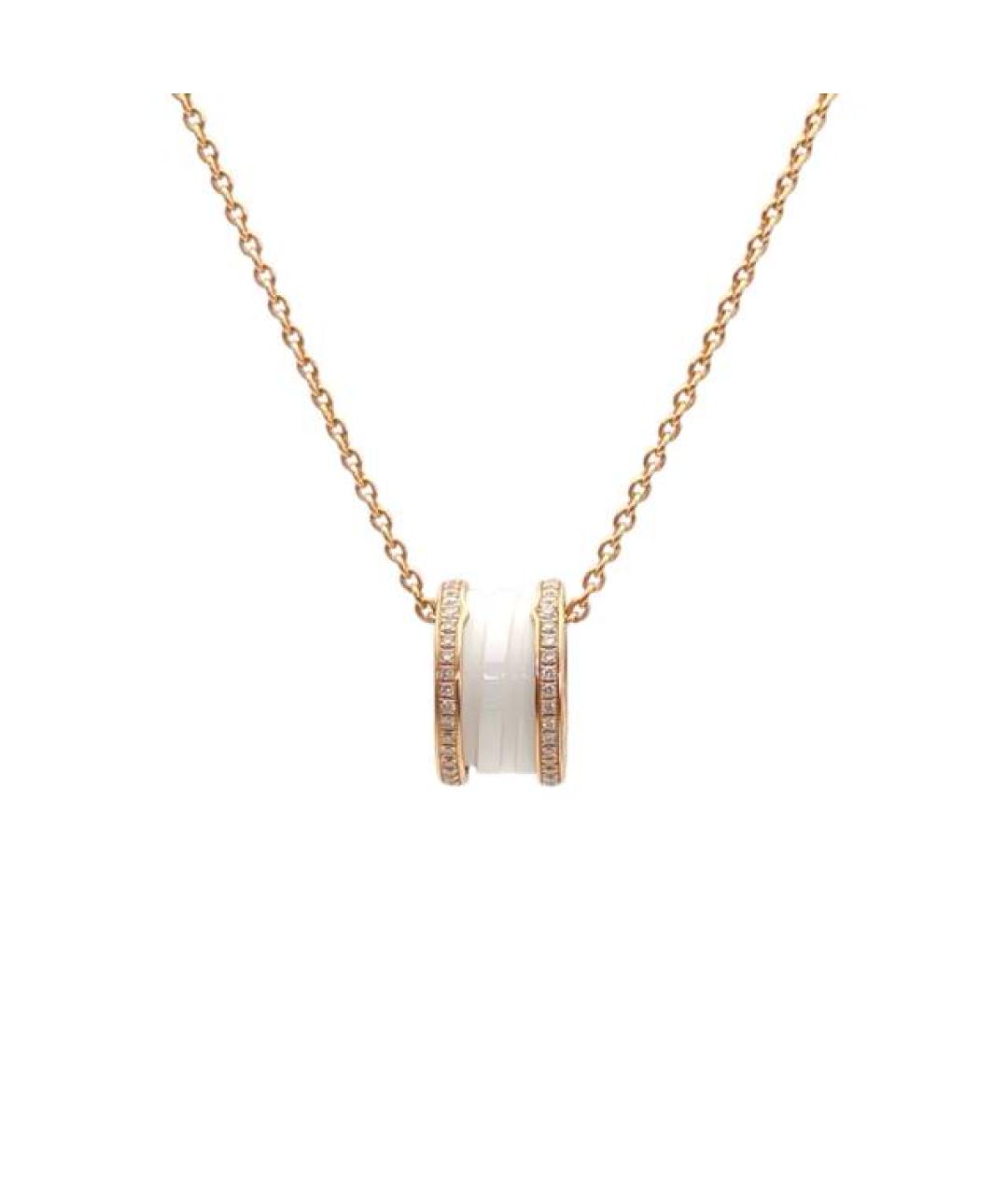 BVLGARI Белая подвеска из розового золота, фото 1