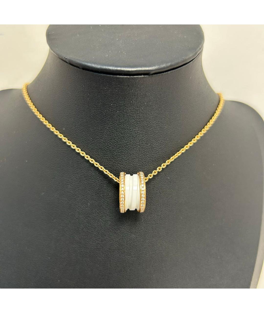 BVLGARI Белая подвеска из розового золота, фото 8