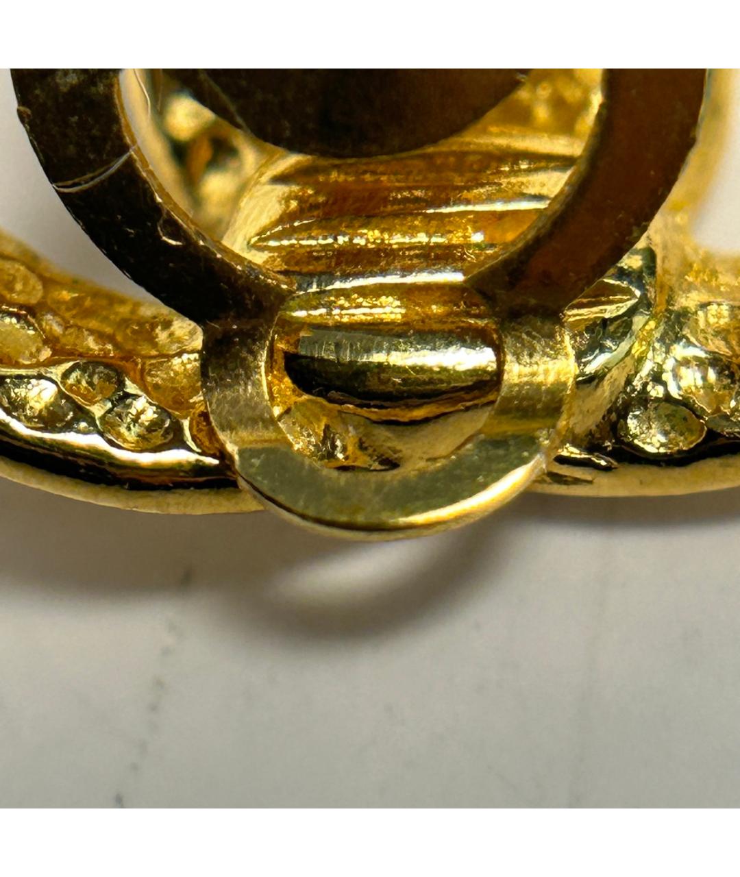 CHANEL Золотые металлические серьги, фото 6