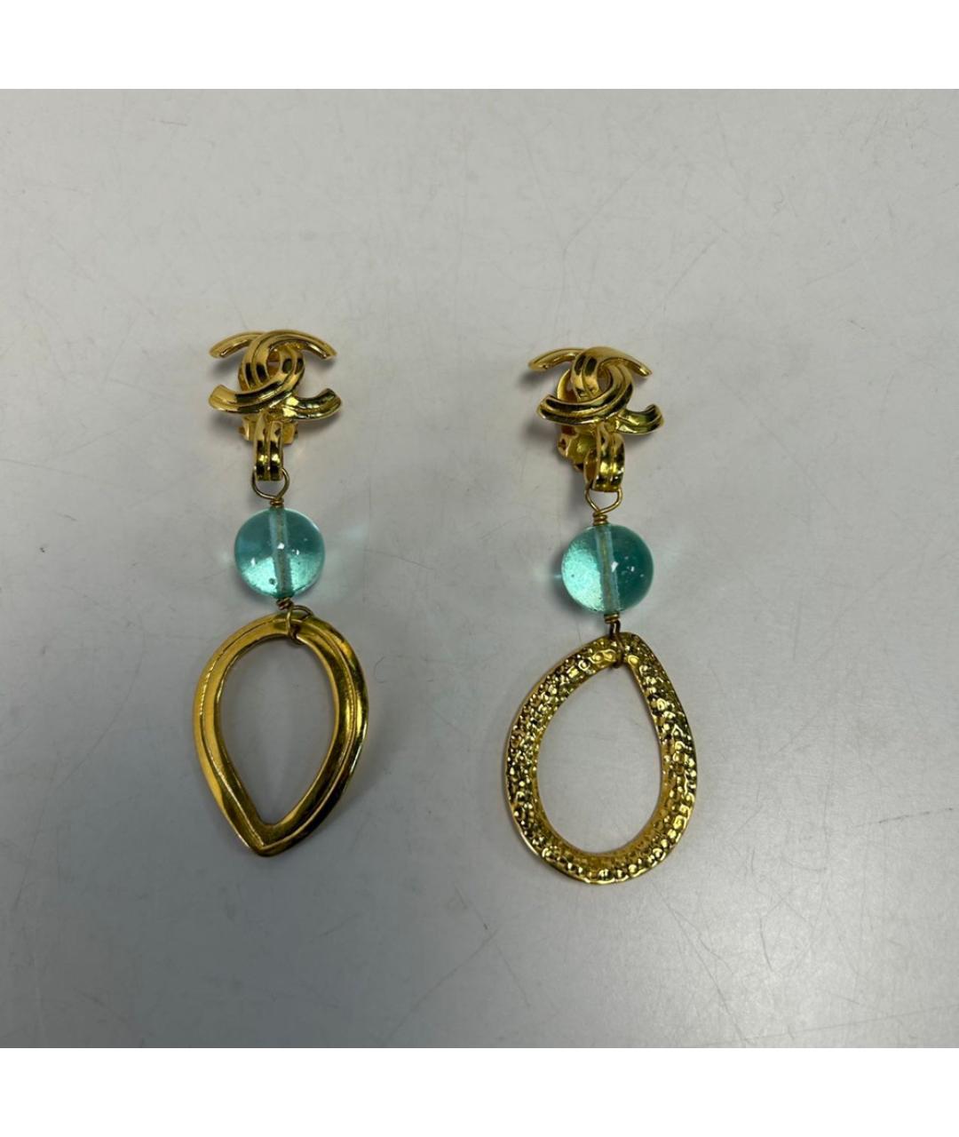 CHANEL Золотые металлические серьги, фото 5