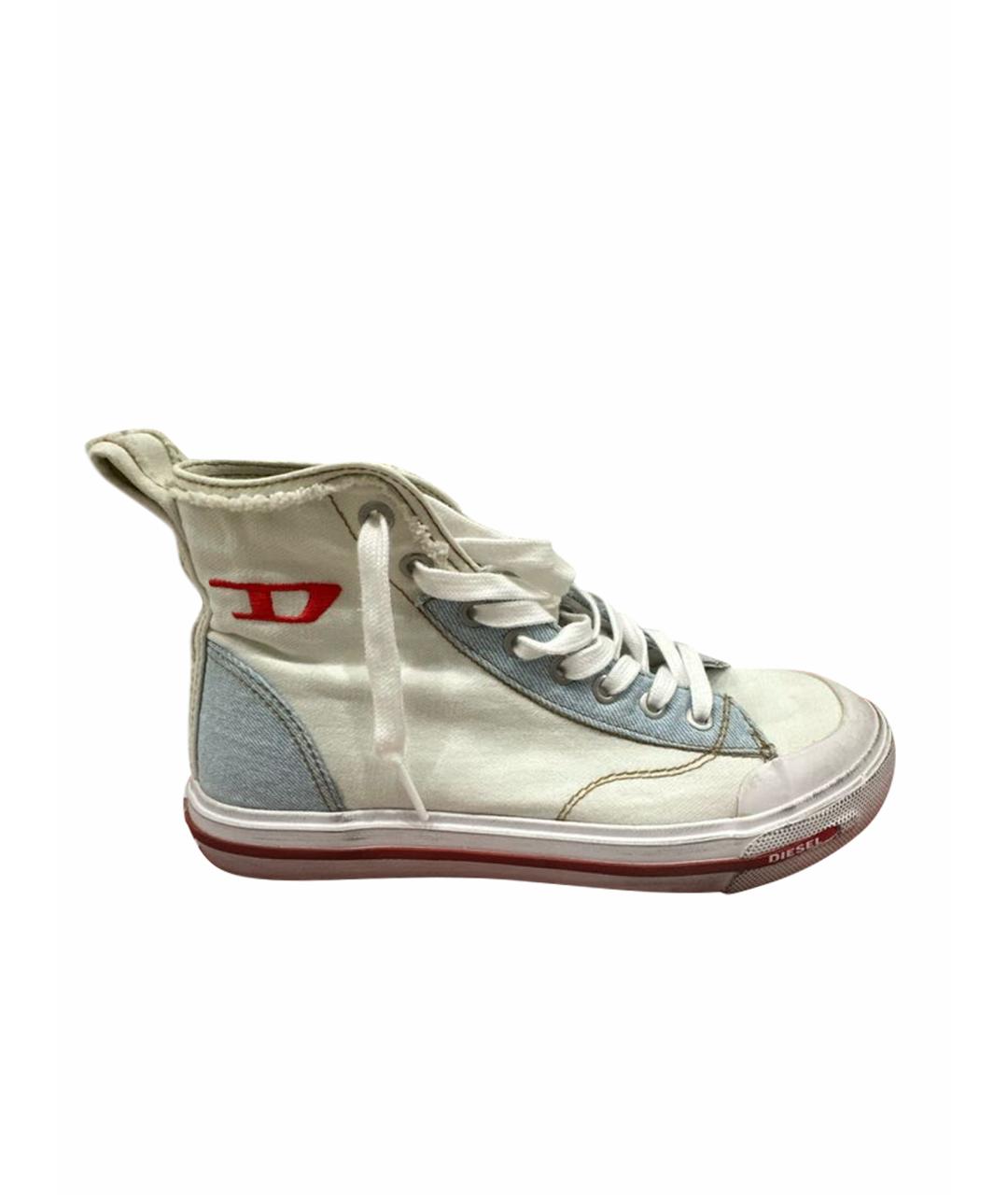 DIESEL Белые текстильные кеды, фото 1