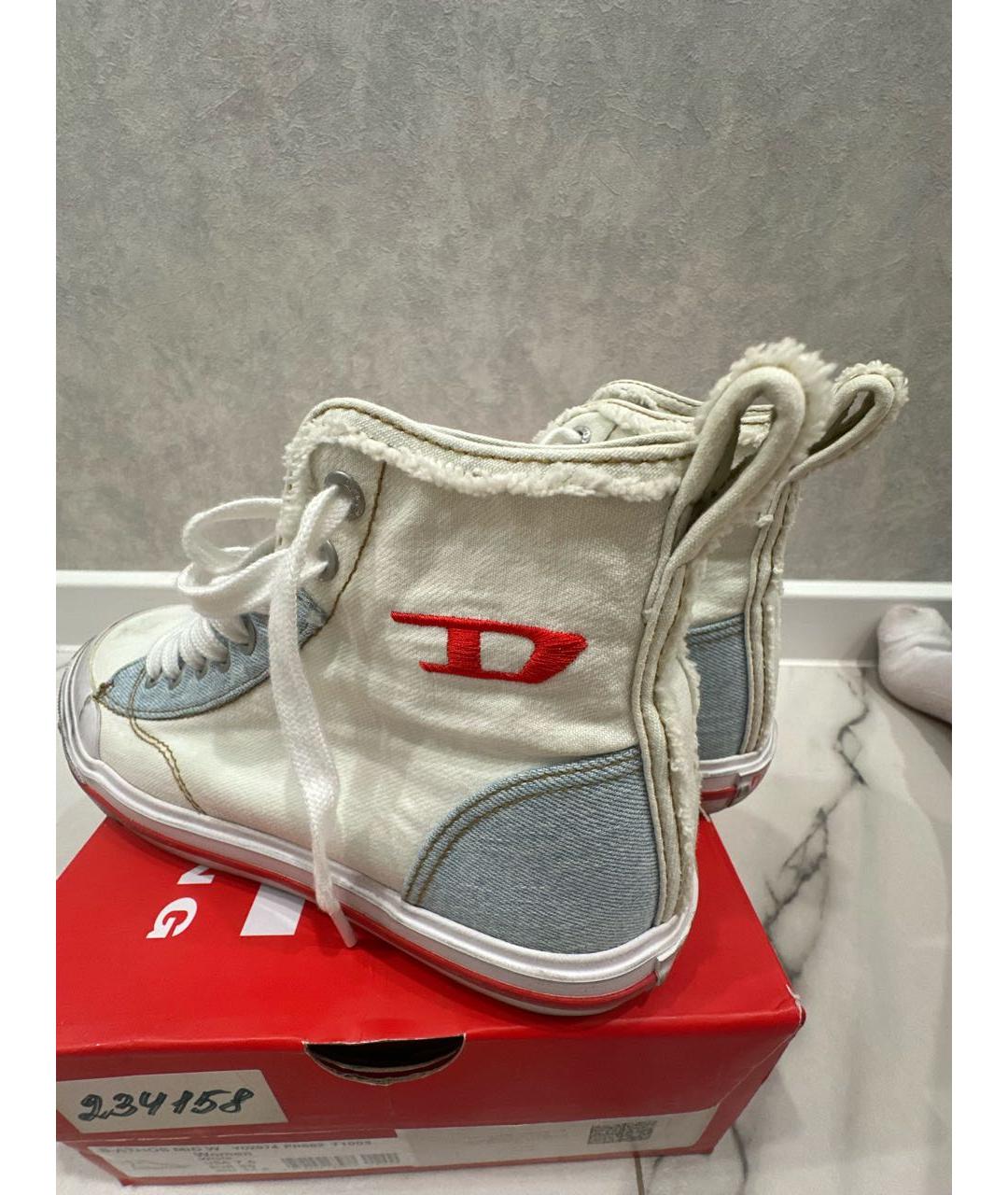 DIESEL Белые текстильные кеды, фото 6