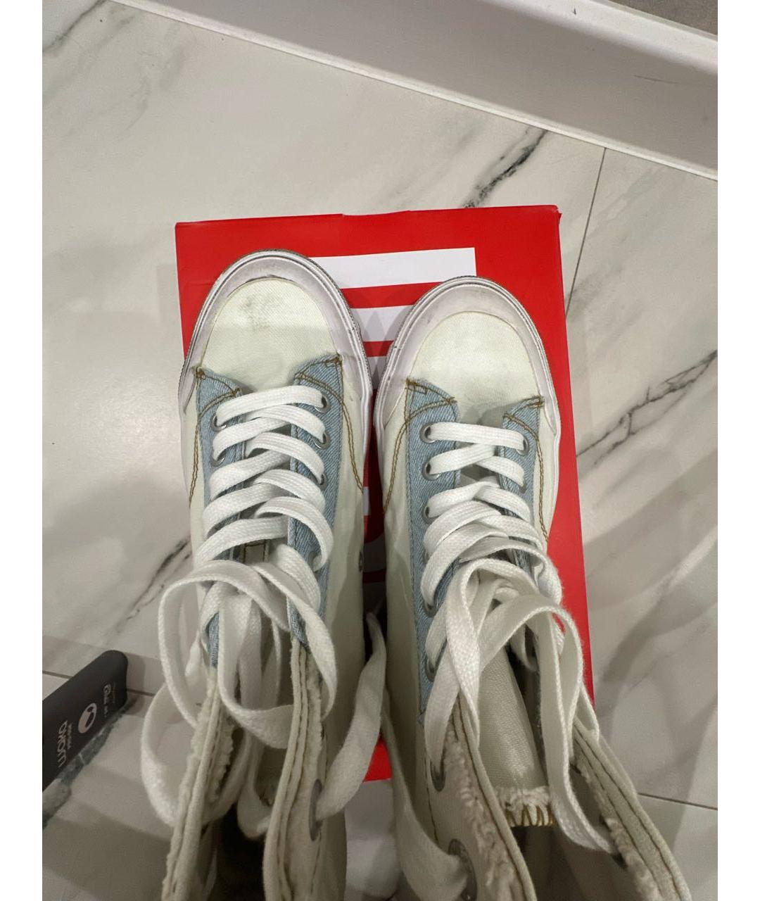 DIESEL Белые текстильные кеды, фото 3