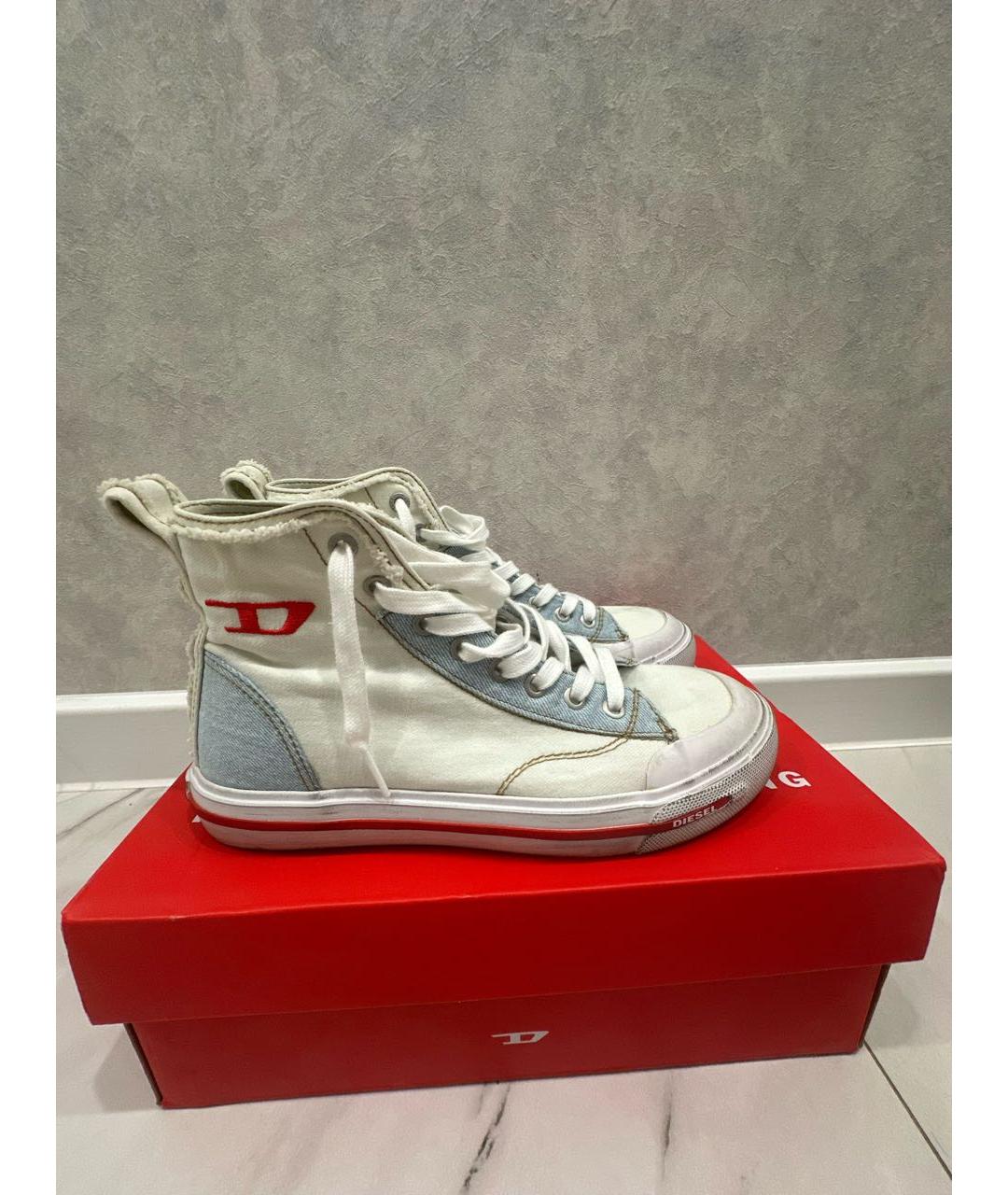 DIESEL Белые текстильные кеды, фото 7