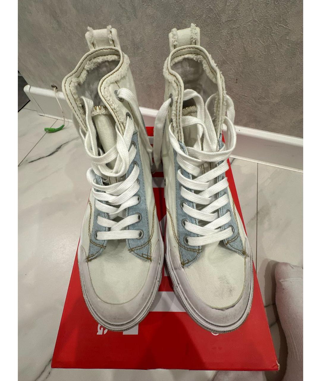 DIESEL Белые текстильные кеды, фото 2