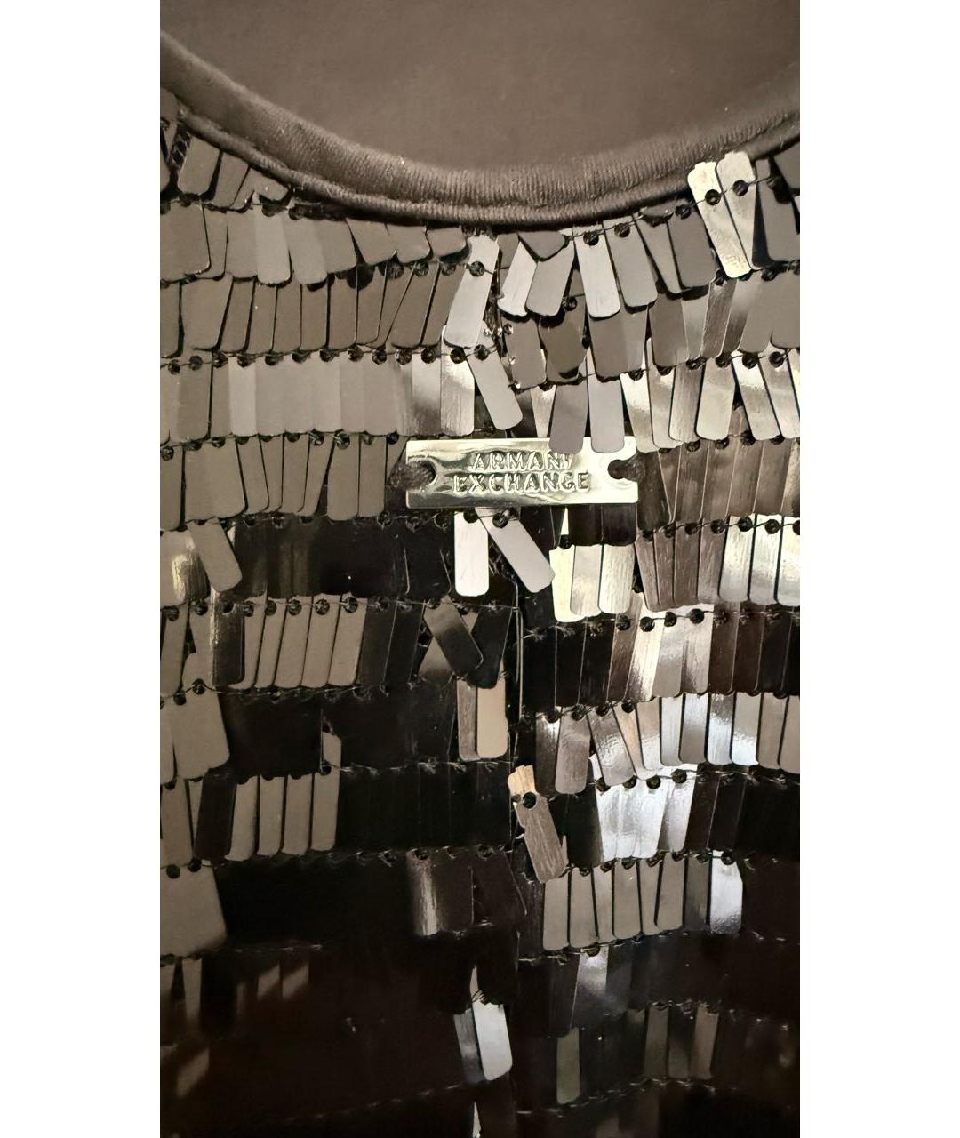 ARMANI EXCHANGE Черное полиэстеровое коктейльное платье, фото 3