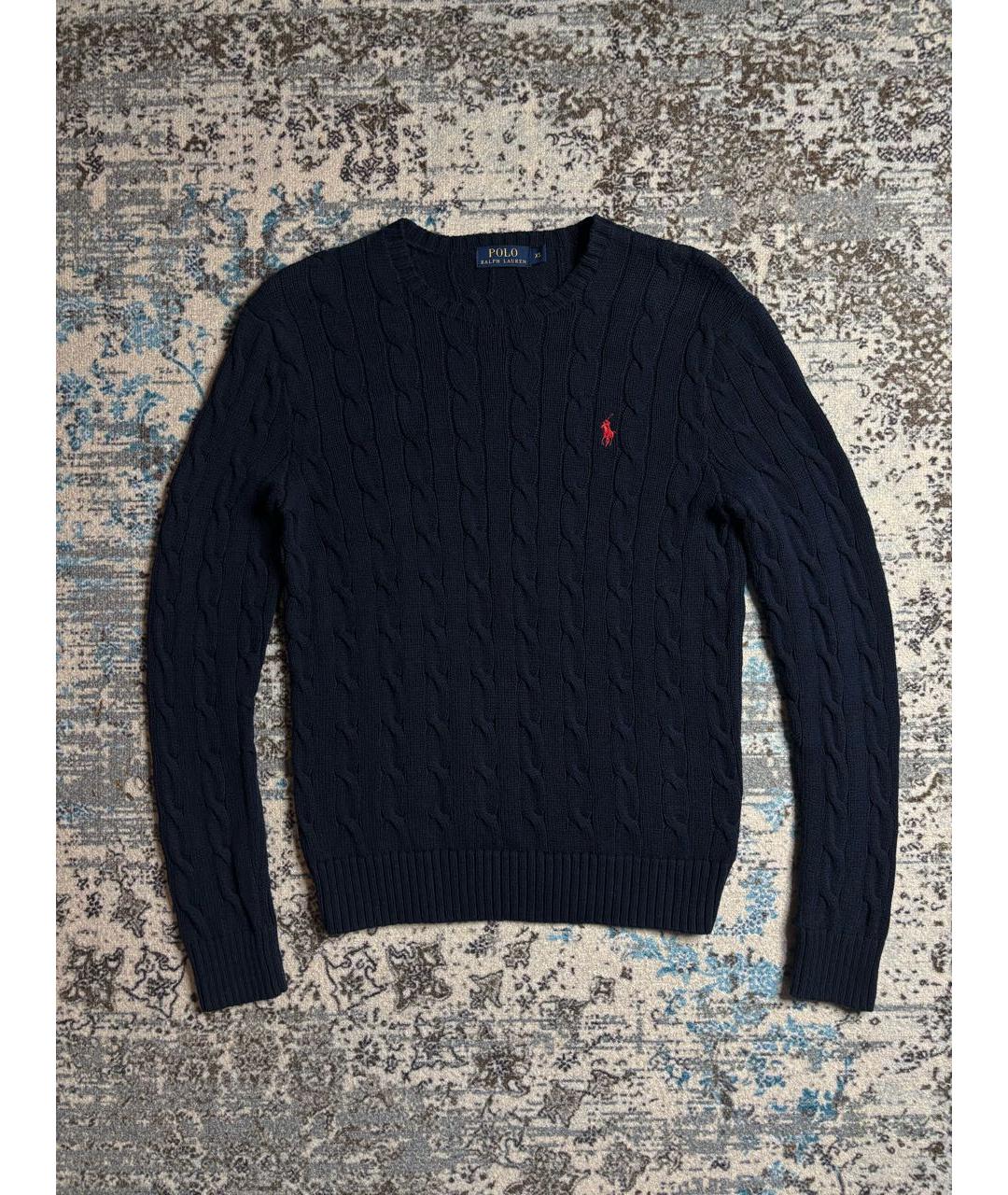 POLO RALPH LAUREN Темно-синий хлопковый джемпер / свитер, фото 6