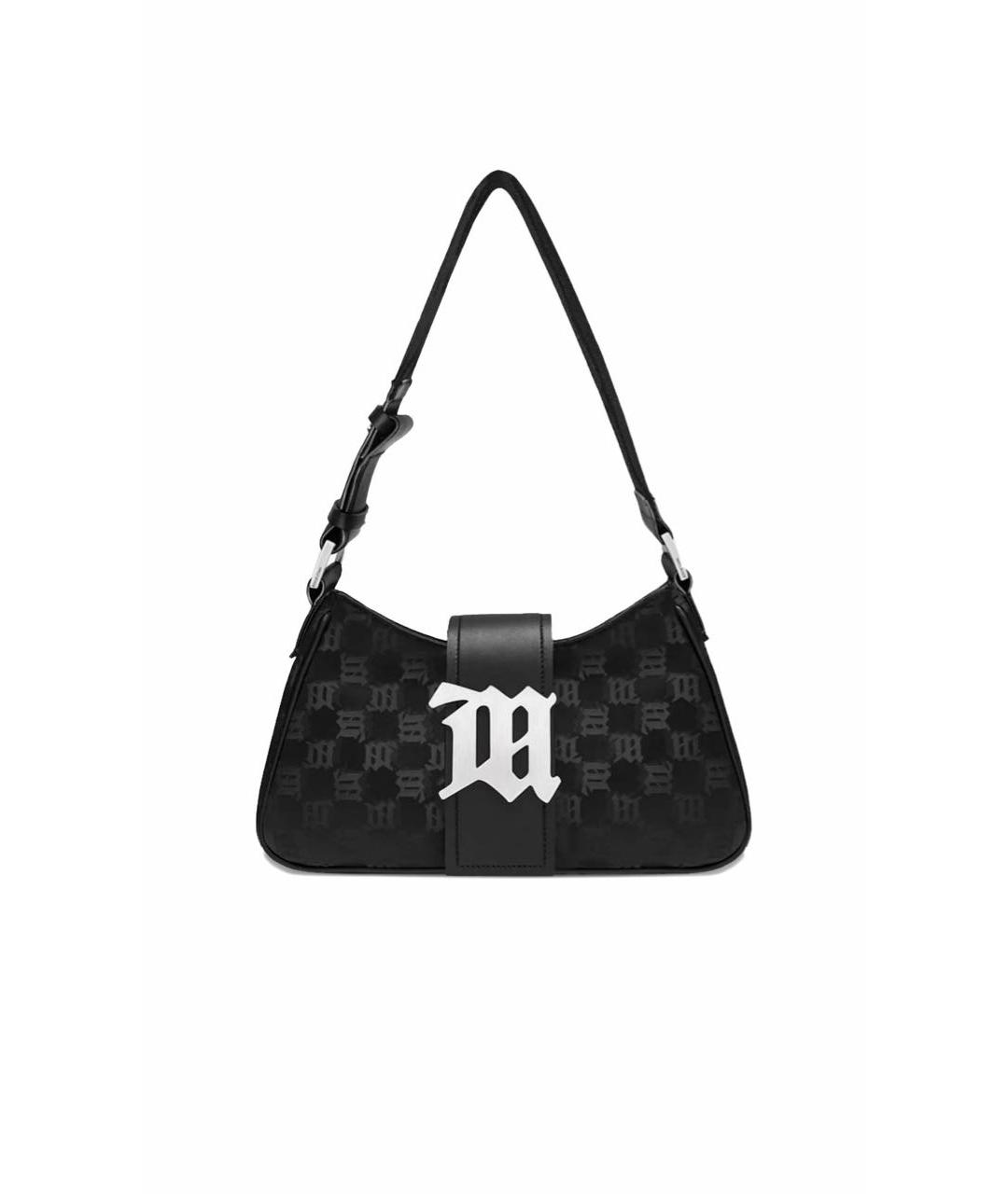 MISBHV Черная жаккардовая сумка с короткими ручками, фото 6