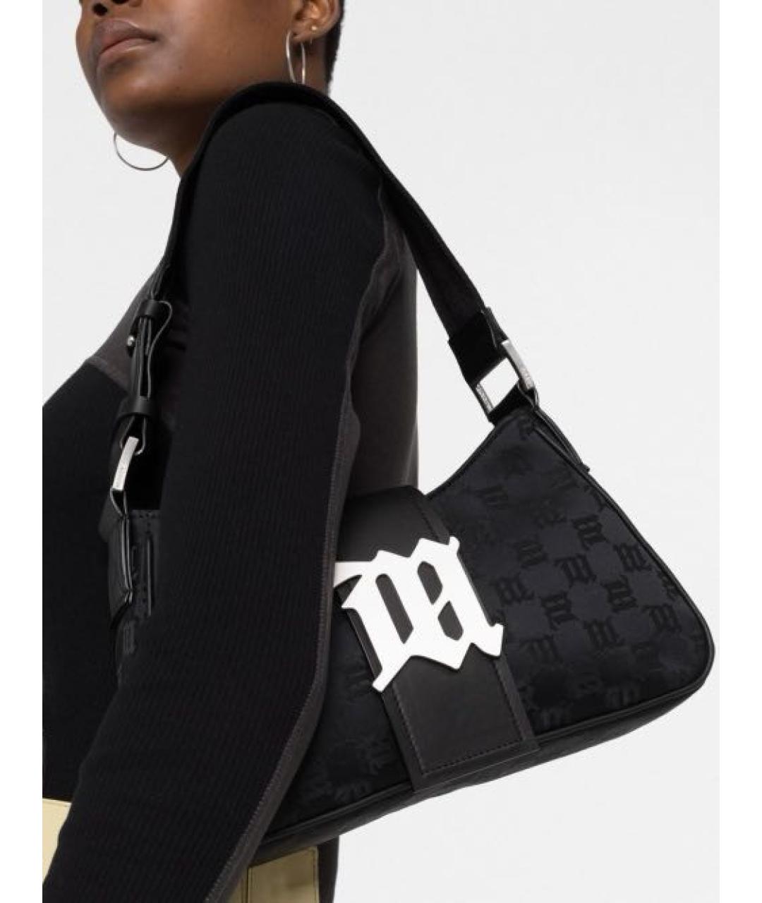 MISBHV Черная жаккардовая сумка с короткими ручками, фото 5