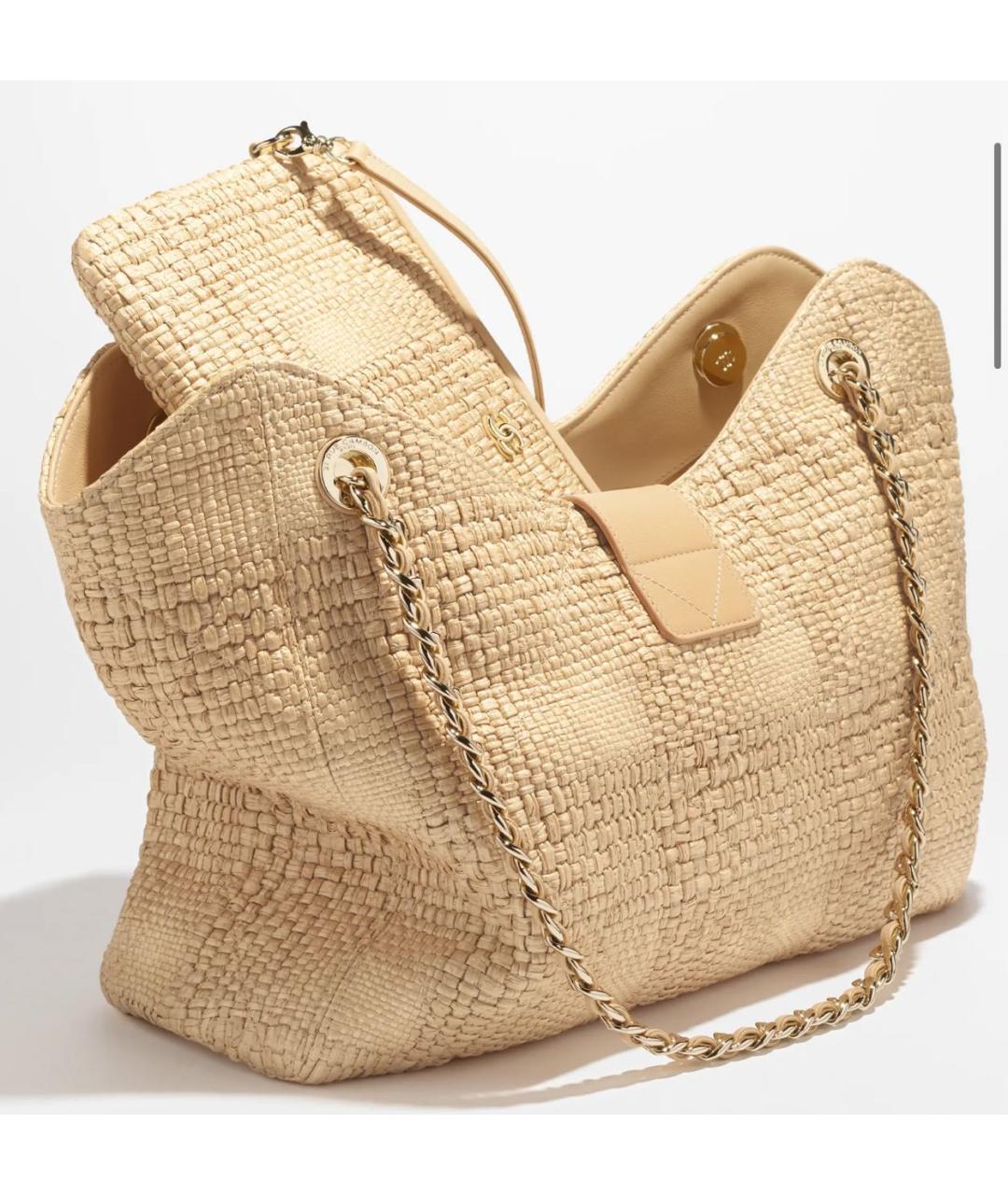 CHANEL Бежевая сумка через плечо, фото 4