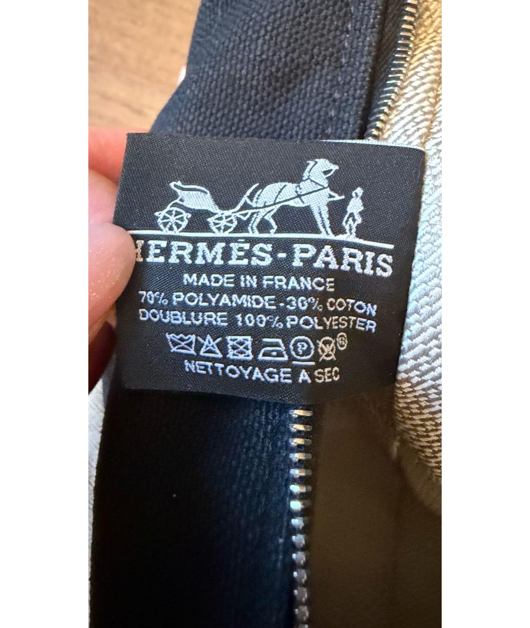 HERMES Черная хлопковая косметичка, фото 6