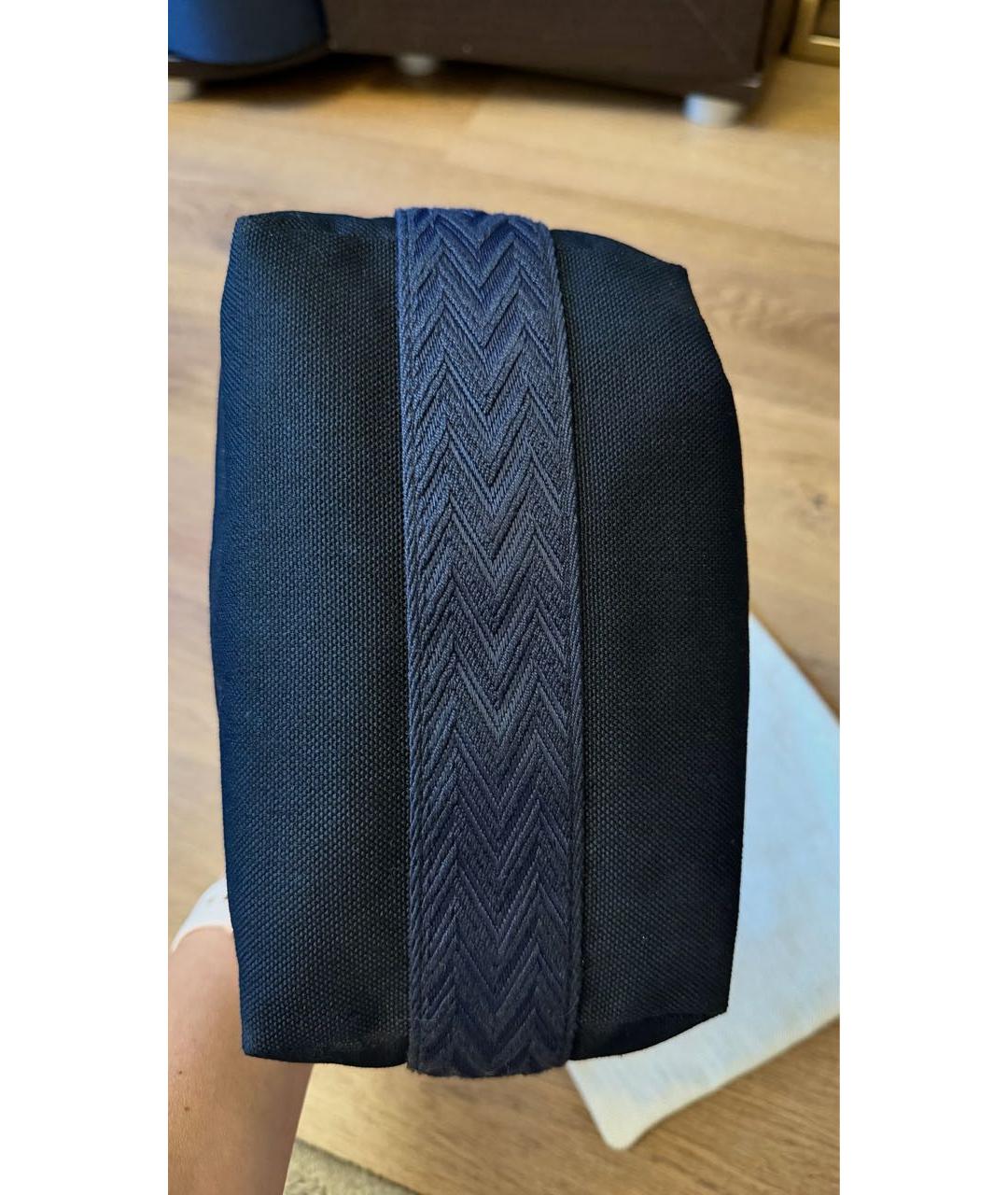 HERMES Черная хлопковая косметичка, фото 5