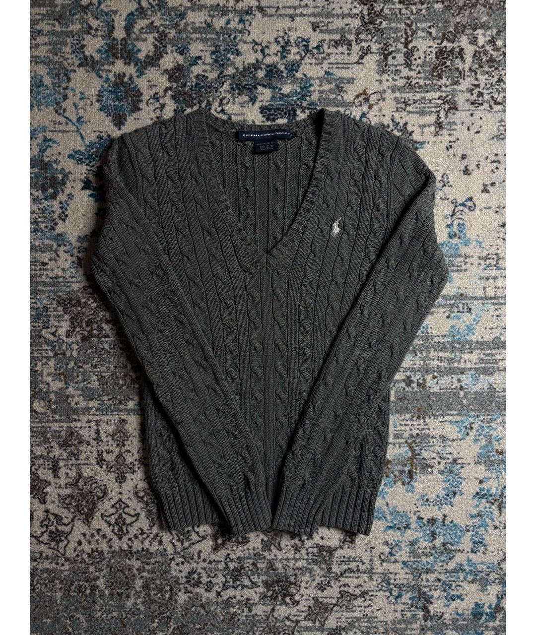 POLO RALPH LAUREN Антрацитовый хлопковый джемпер / свитер, фото 6