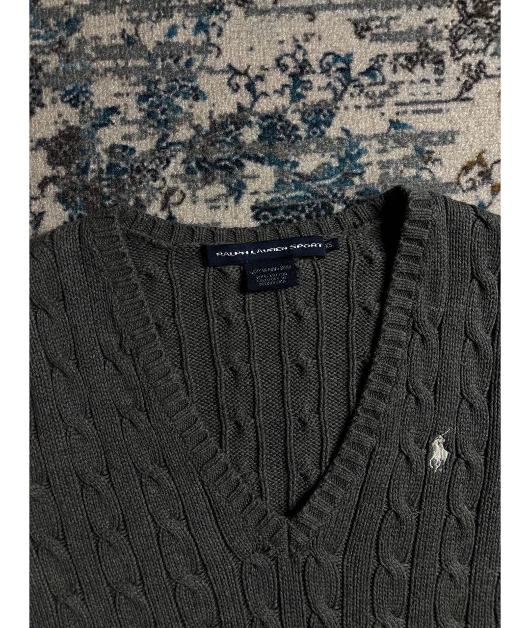 POLO RALPH LAUREN Антрацитовый хлопковый джемпер / свитер, фото 3