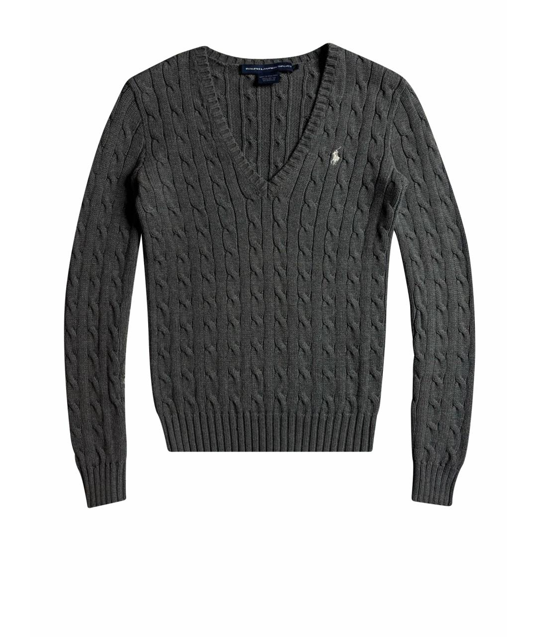 POLO RALPH LAUREN Антрацитовый хлопковый джемпер / свитер, фото 1