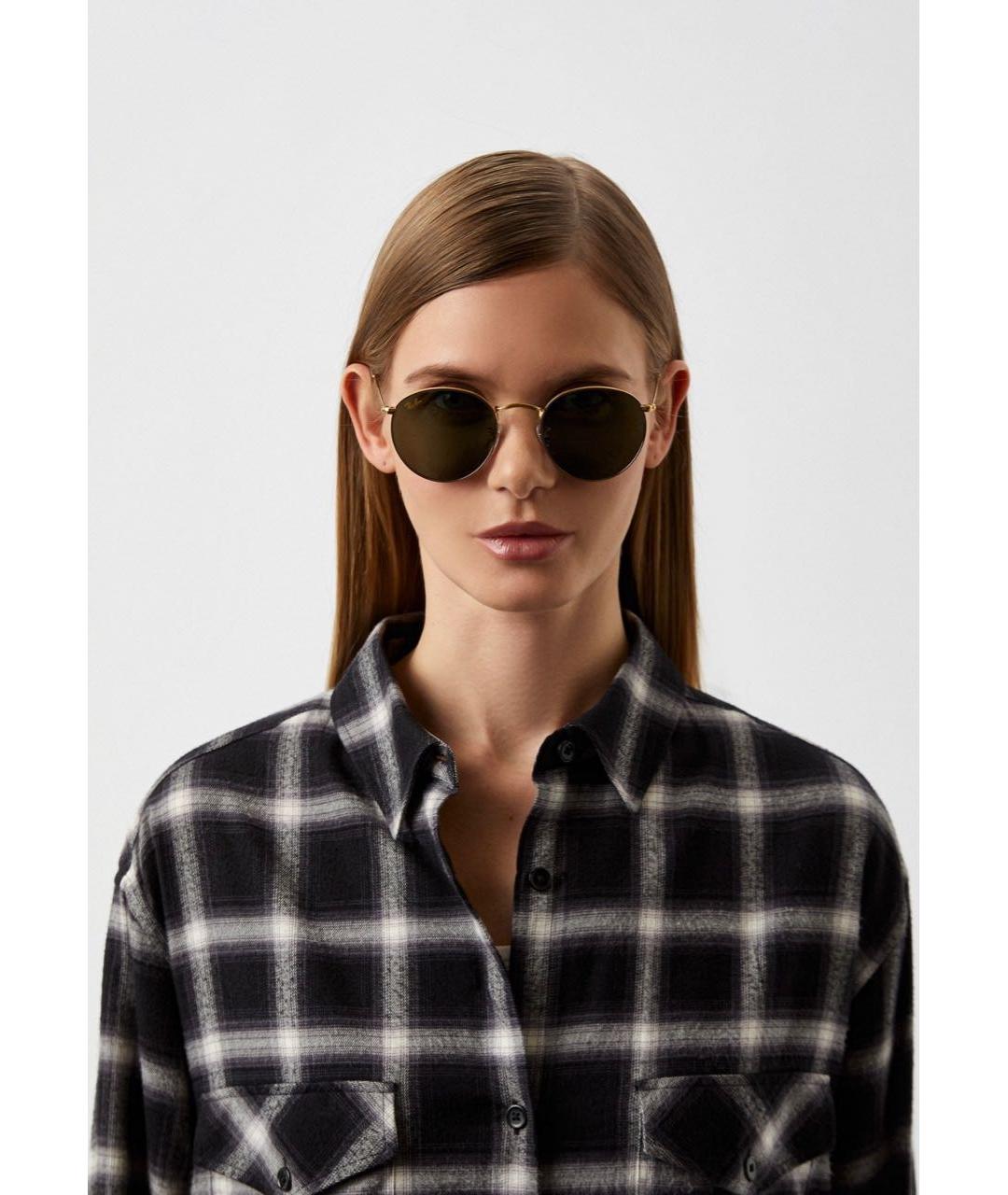 RAY BAN Зеленые металлические солнцезащитные очки, фото 5