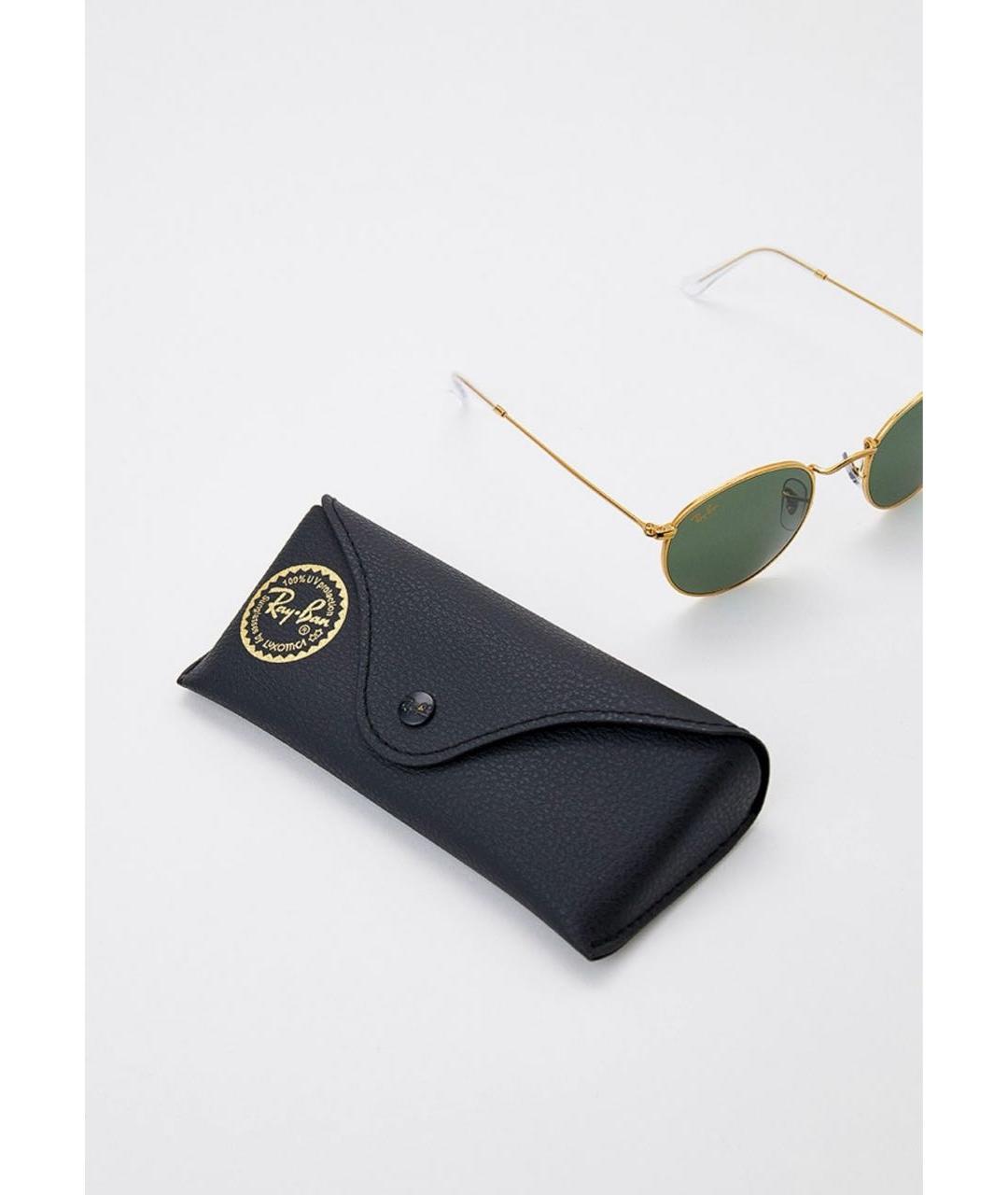 RAY BAN Зеленые металлические солнцезащитные очки, фото 4