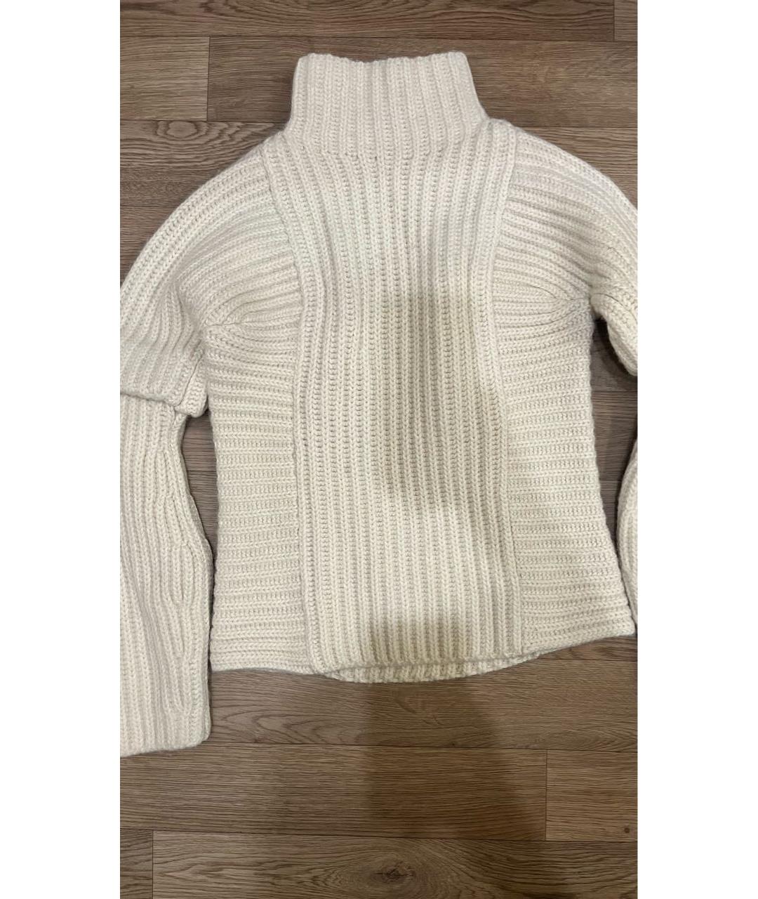 VICTORIA BECKHAM Бежевый шерстяной джемпер / свитер, фото 4