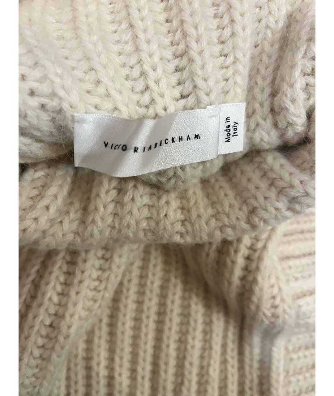 VICTORIA BECKHAM Бежевый шерстяной джемпер / свитер, фото 3