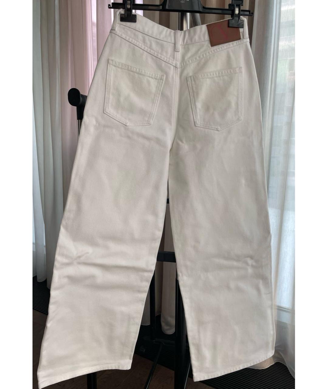 VALENTINO Белые хлопковые прямые джинсы, фото 2