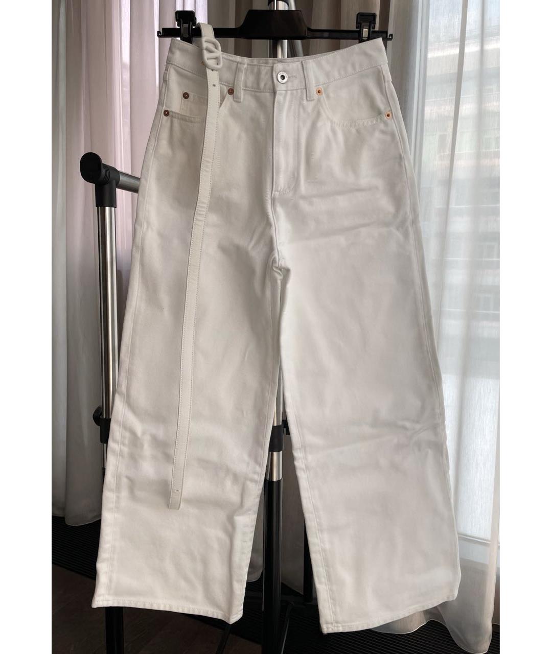 VALENTINO Белые хлопковые прямые джинсы, фото 7