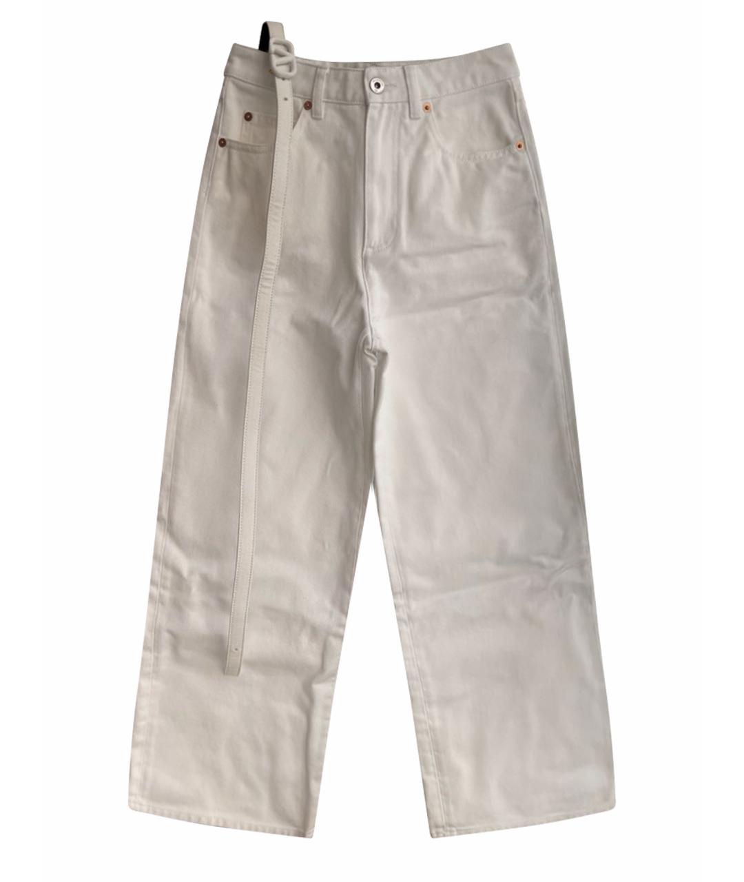 VALENTINO Белые хлопковые прямые джинсы, фото 1