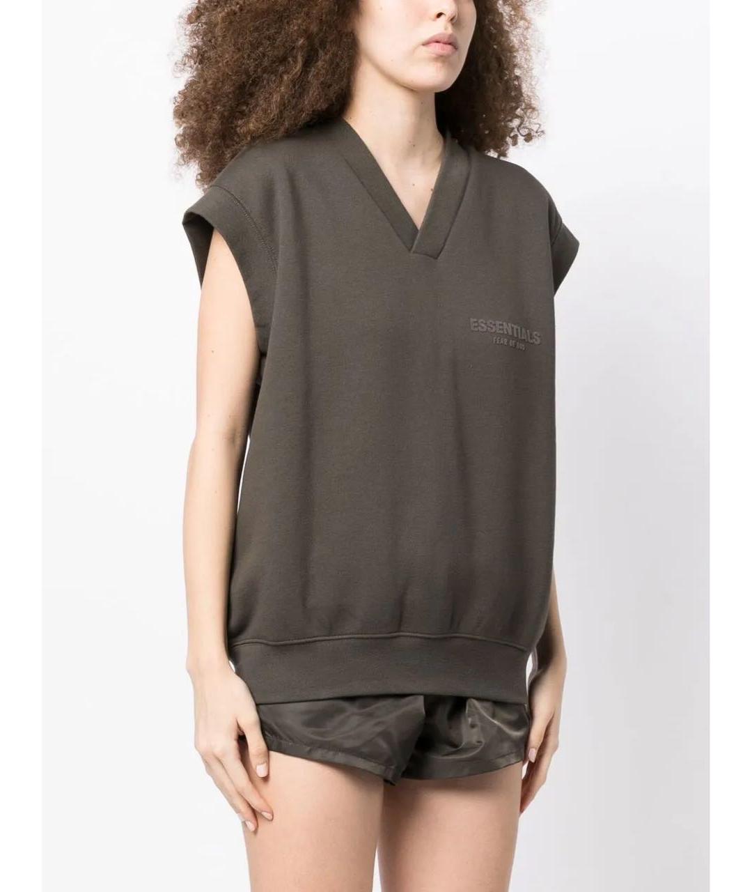 FEAR OF GOD ESSENTIALS Антрацитовый хлопковый жилет, фото 3