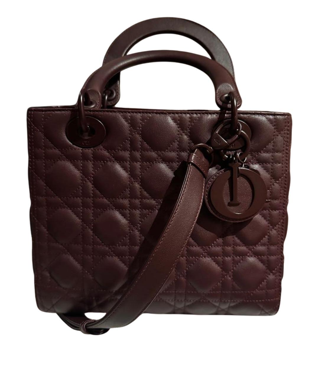 CHRISTIAN DIOR Бордовая кожаная сумка через плечо, фото 1