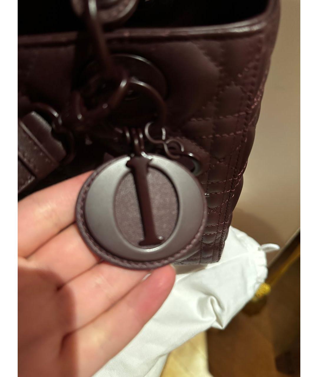 CHRISTIAN DIOR Бордовая кожаная сумка через плечо, фото 3