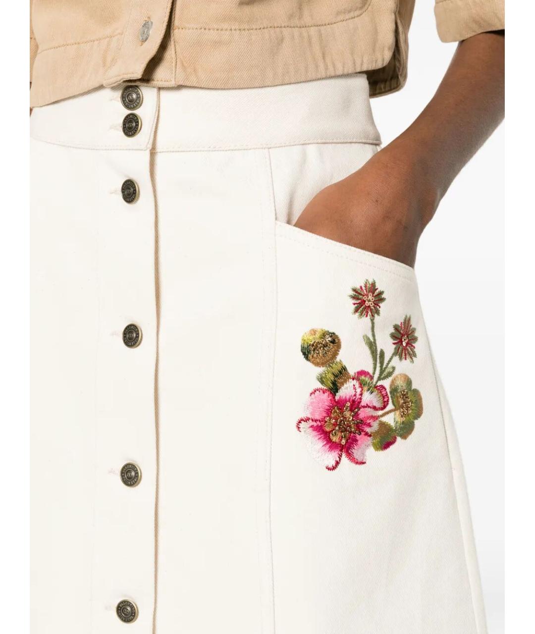 VALENTINO Бежевая хлопковая юбка миди, фото 3