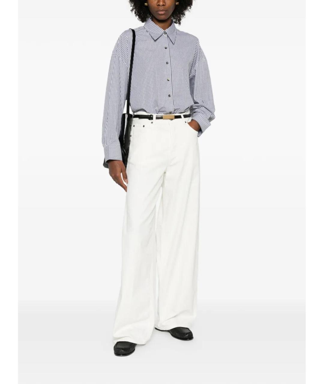 HAIKURE Белые хлопковые прямые джинсы, фото 2