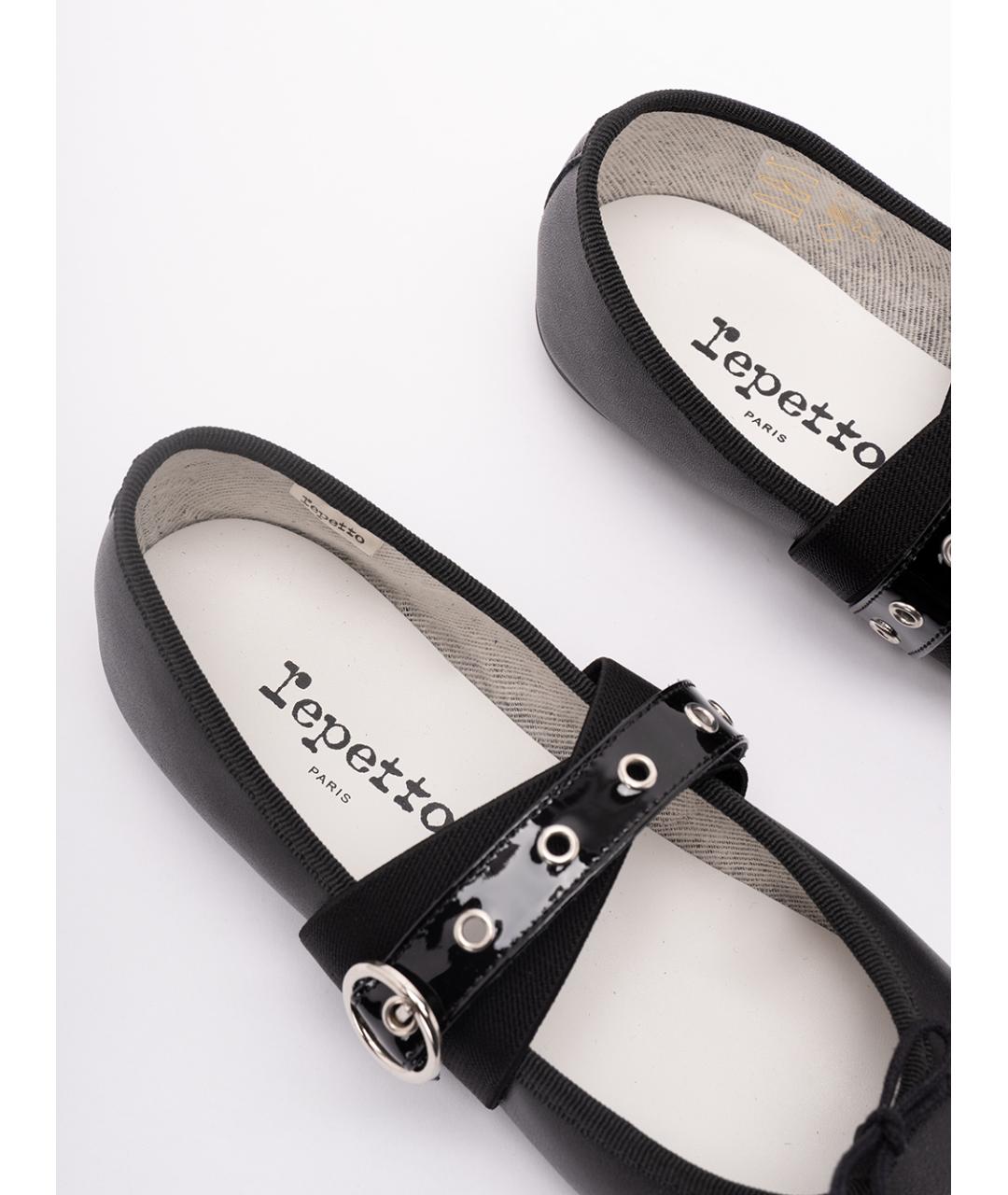 REPETTO Черные кожаные балетки, фото 5
