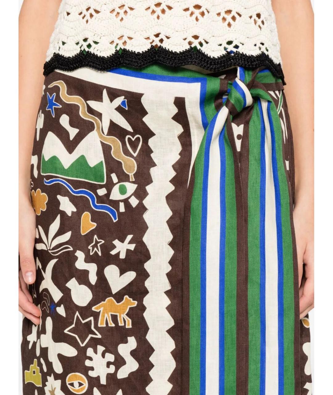 Alemais Мульти льняная юбка макси, фото 4