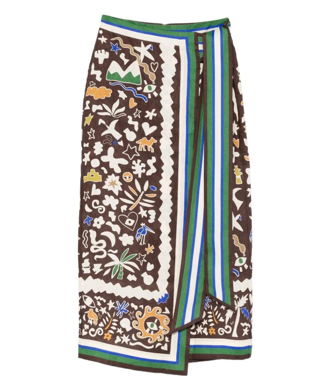 Alemais Мульти льняная юбка макси, фото 1