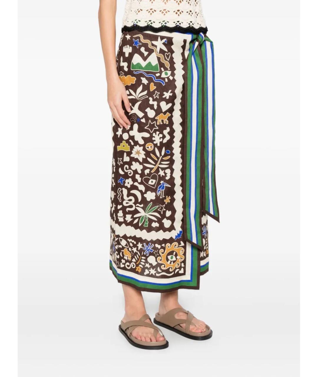 Alemais Мульти льняная юбка макси, фото 5