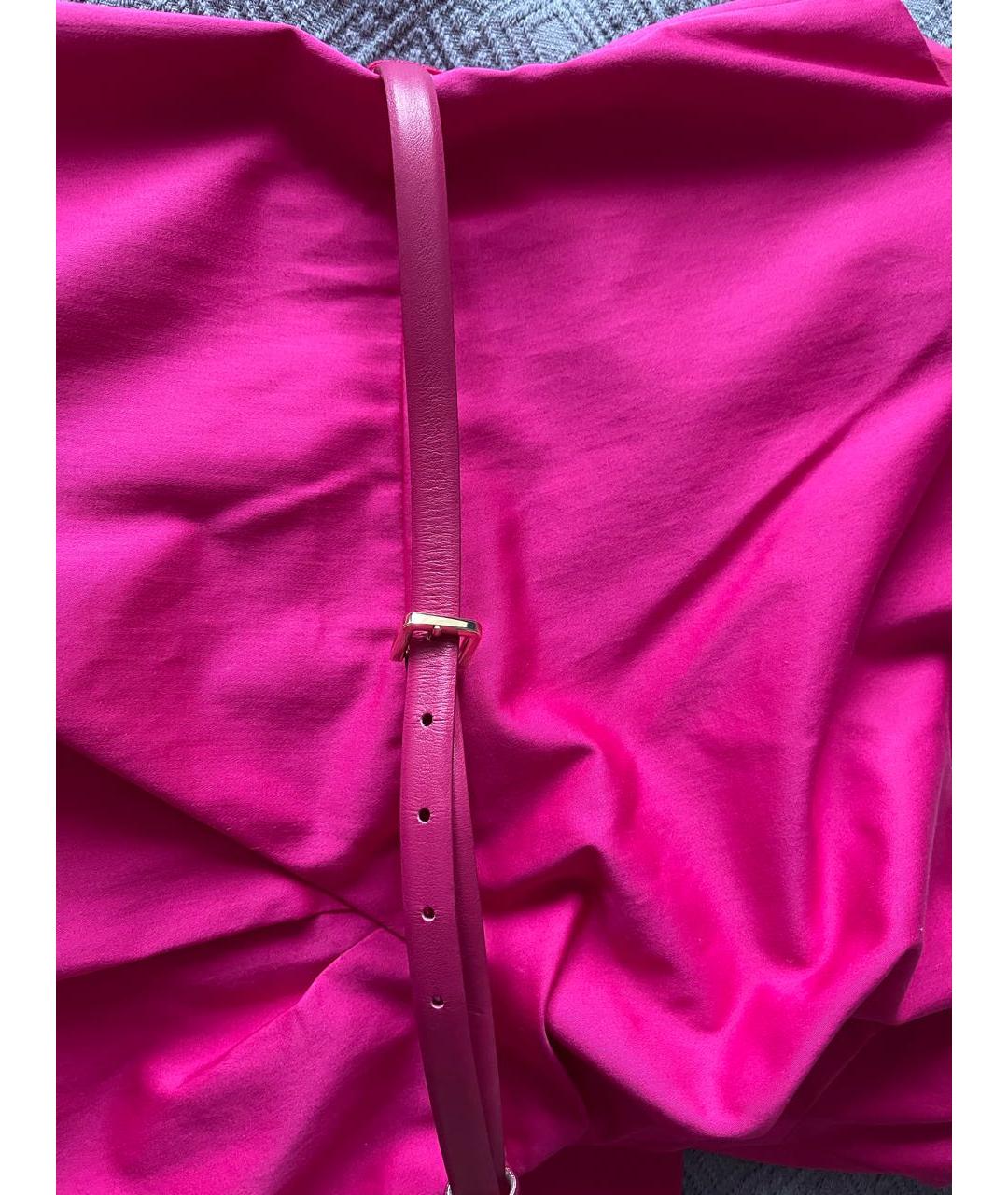 MAX MARA Фуксия хлопковое повседневное платье, фото 5