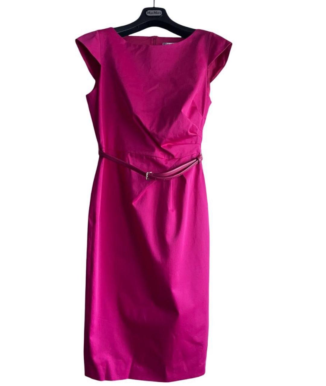 MAX MARA Фуксия хлопковое повседневное платье, фото 9
