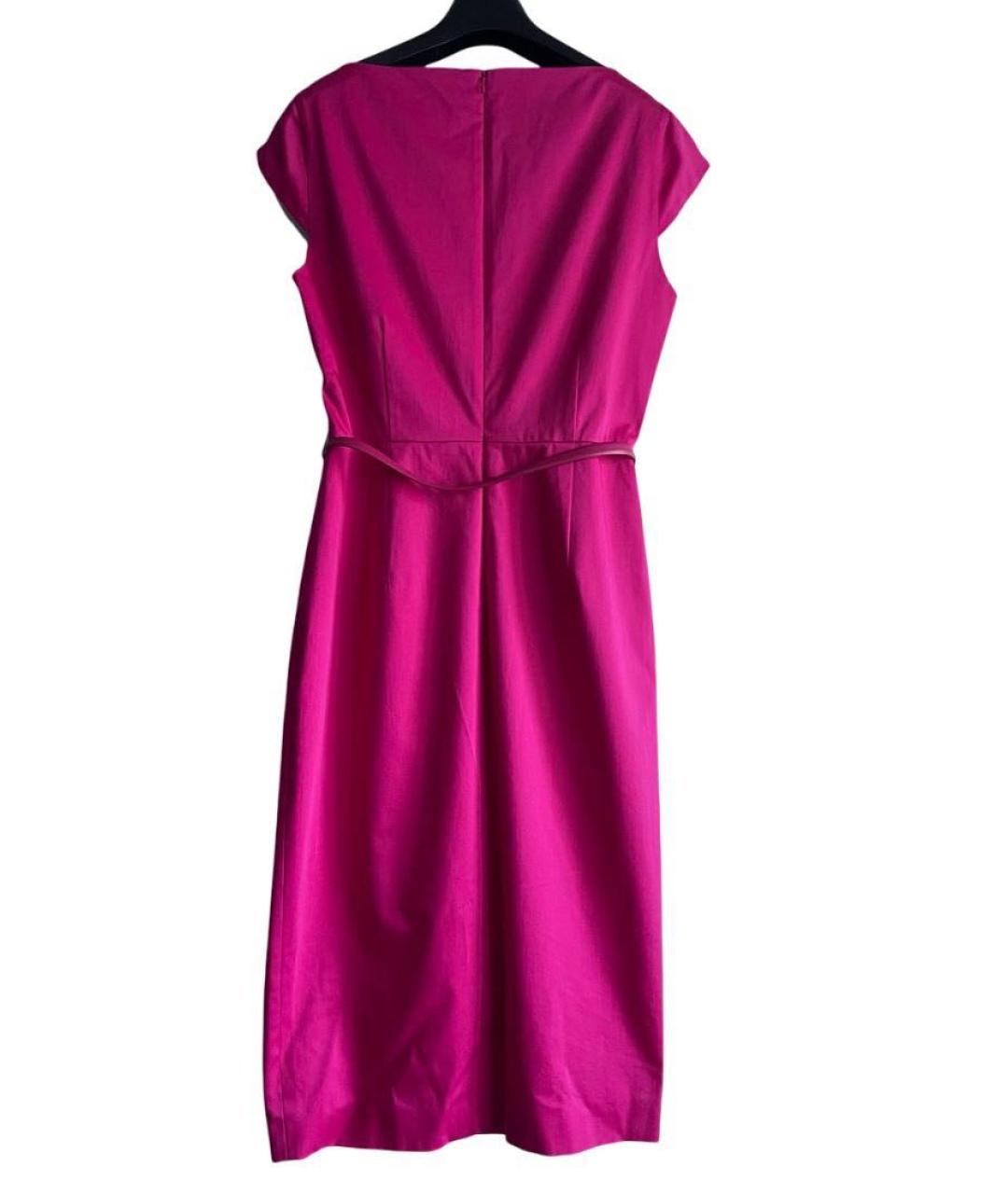 MAX MARA Фуксия хлопковое повседневное платье, фото 2