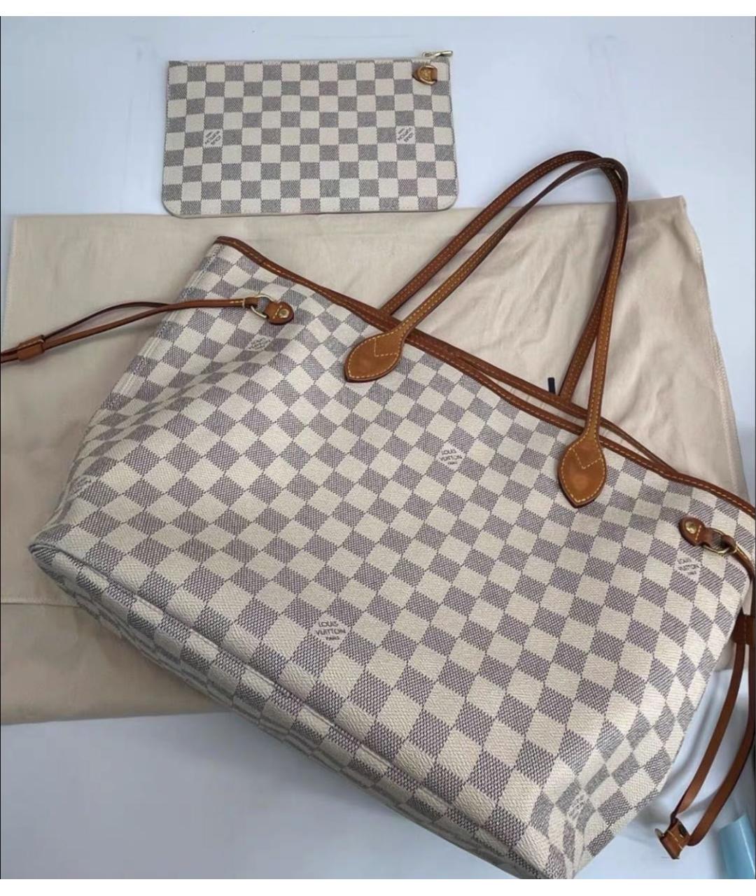 LOUIS VUITTON Белая кожаная сумка тоут, фото 2