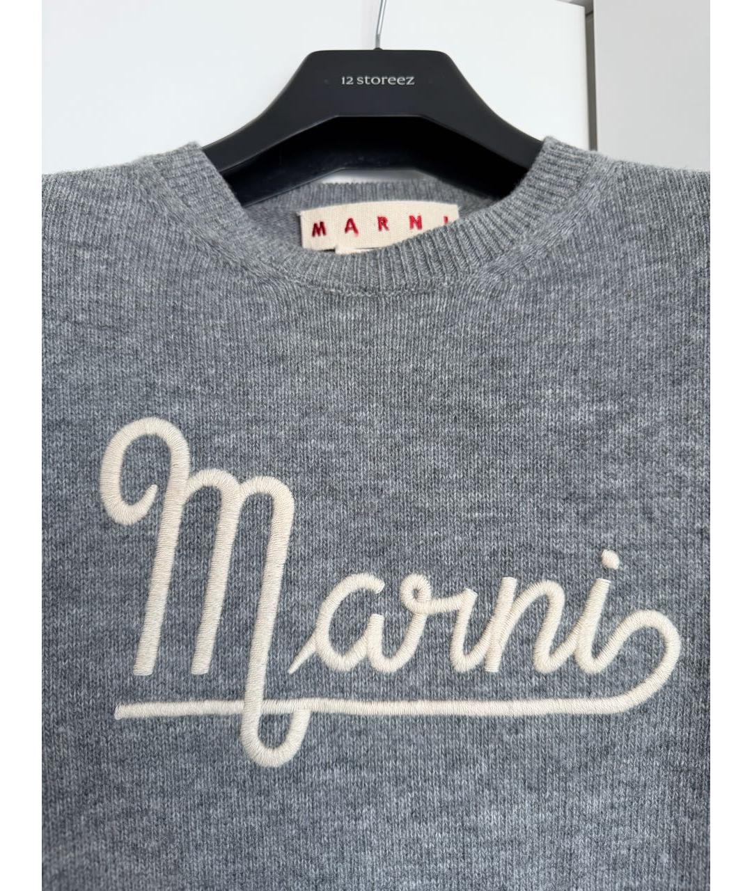 MARNI Серый шерстяной джемпер / свитер, фото 4