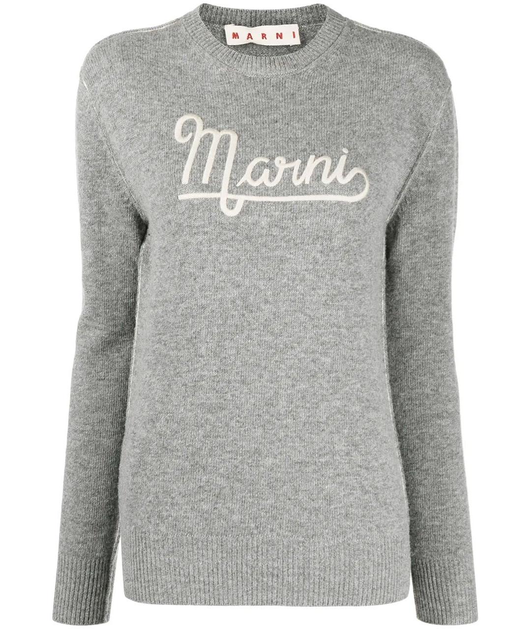 MARNI Серый шерстяной джемпер / свитер, фото 9