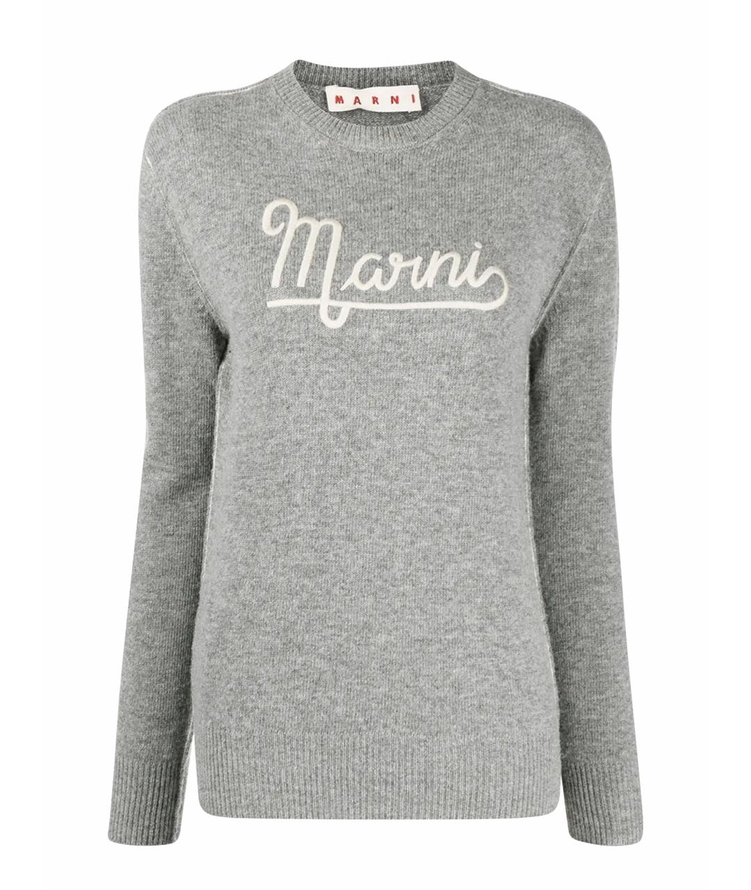 MARNI Серый шерстяной джемпер / свитер, фото 1