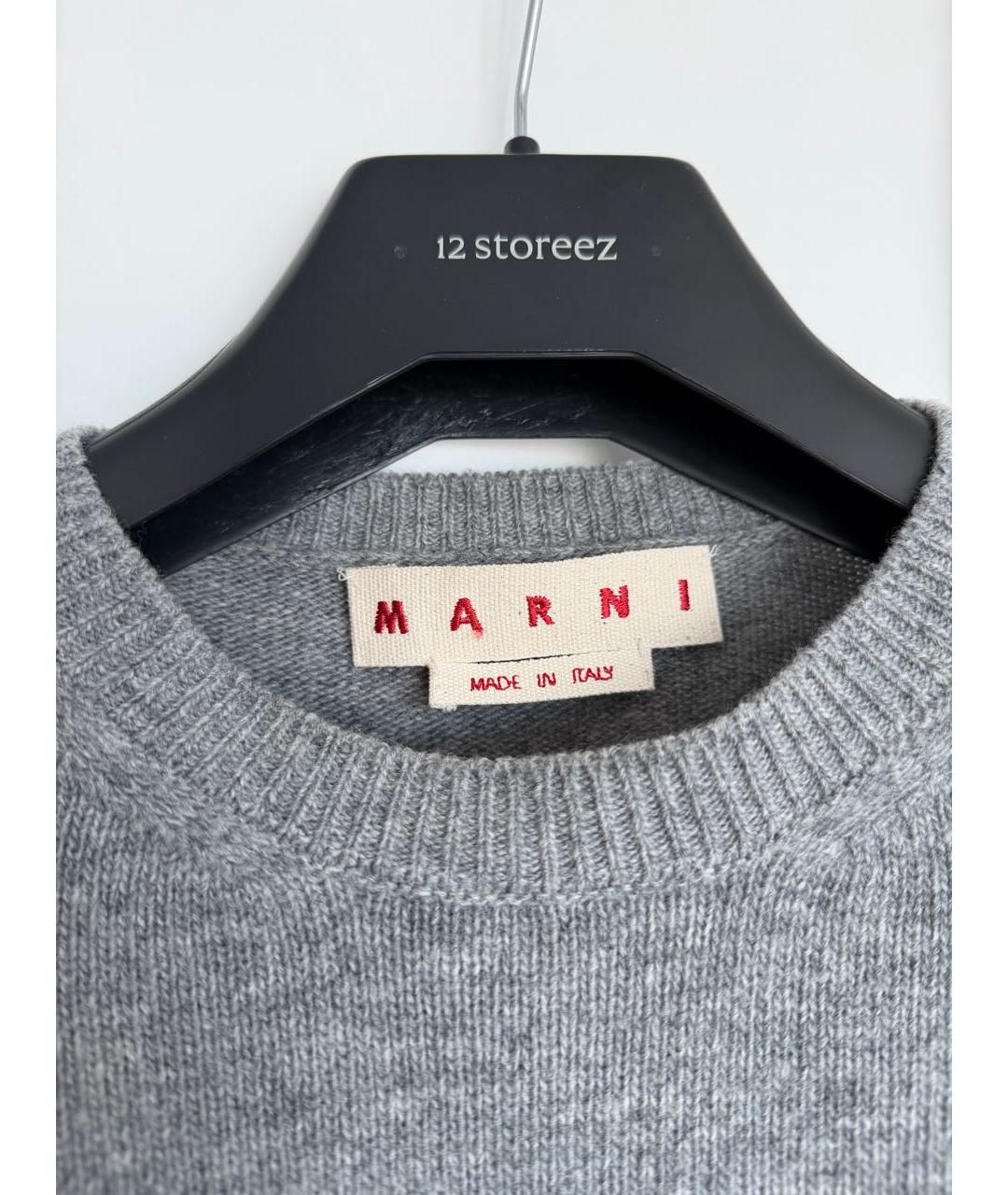 MARNI Серый шерстяной джемпер / свитер, фото 3