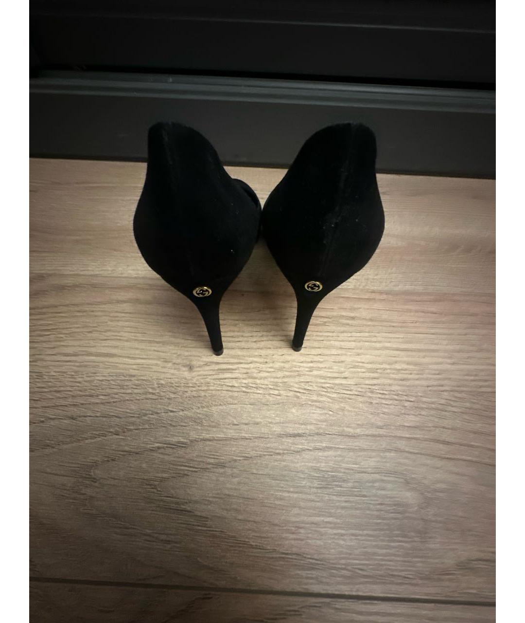 GUCCI Черные замшевые туфли, фото 4
