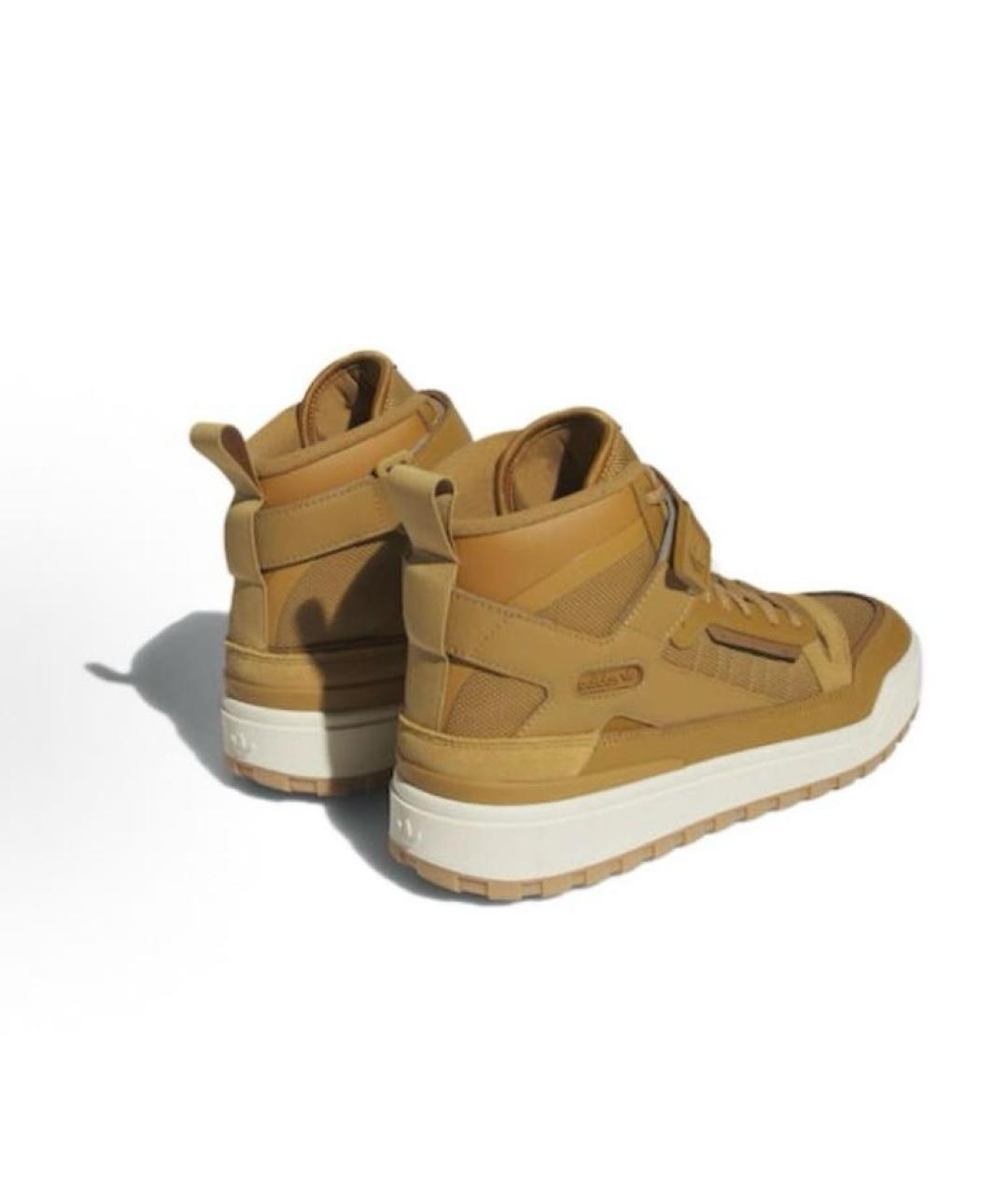 ADIDAS Бежевые кожаные высокие кроссовки / кеды, фото 3