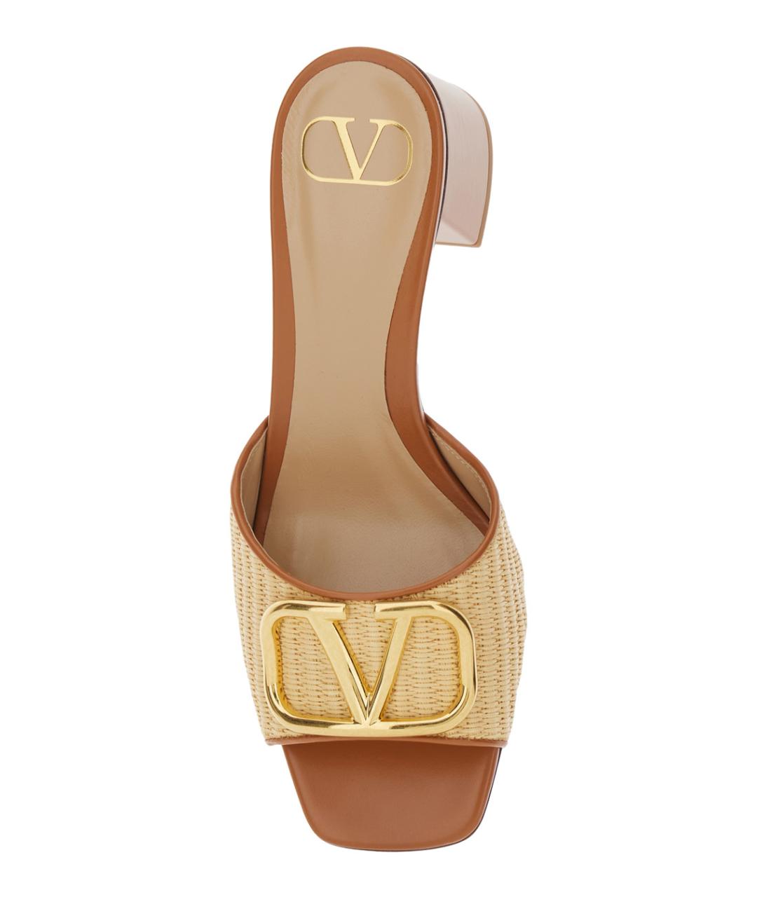 VALENTINO Бежевые текстильные мюли, фото 4