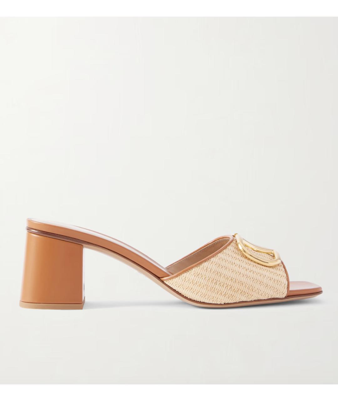 VALENTINO Бежевые текстильные мюли, фото 5