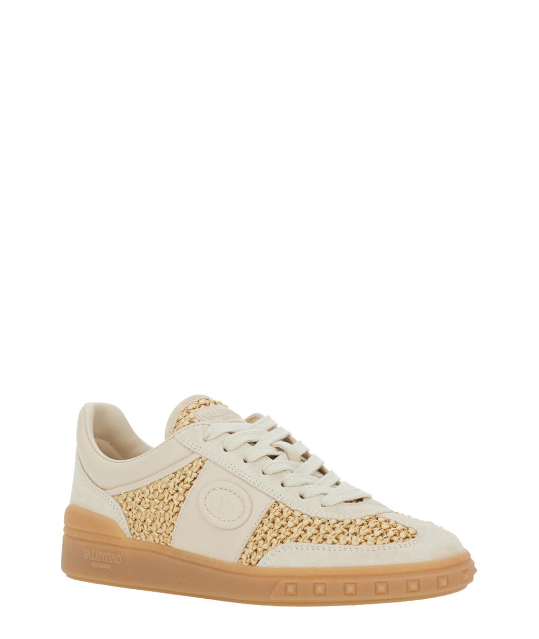 VALENTINO Бежевые кожаные кеды, фото 2